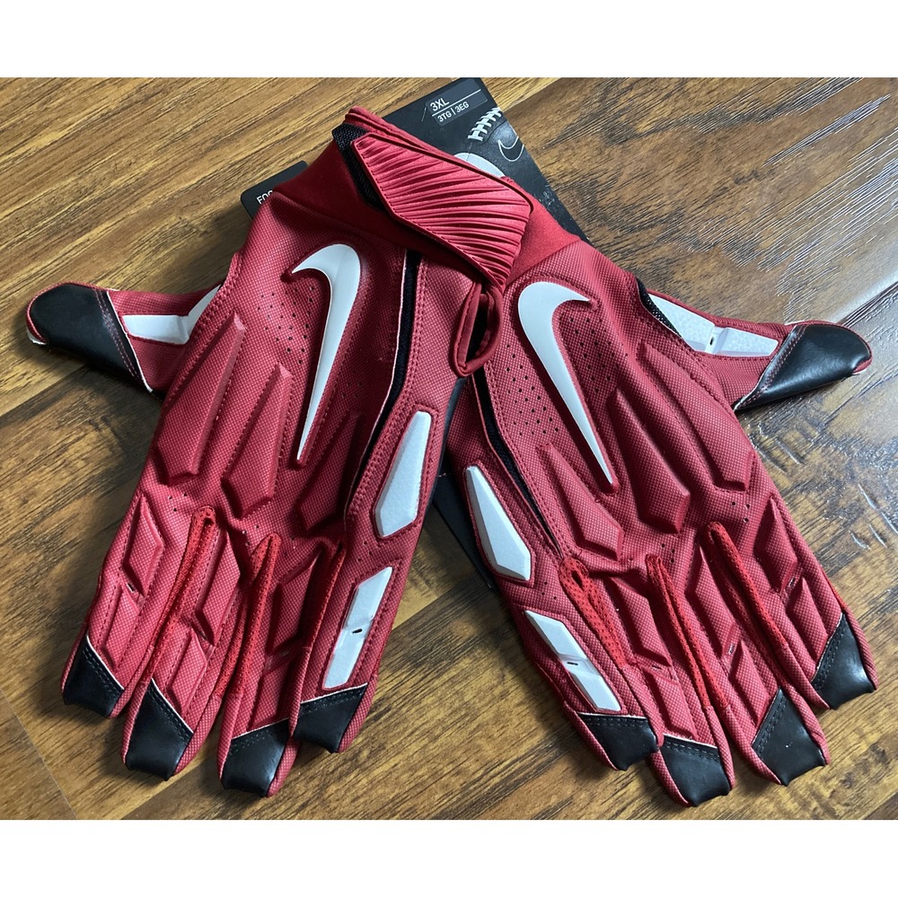 Nike Football Gloves Defensive Tackle Men's Size 3XL Maroon Red New